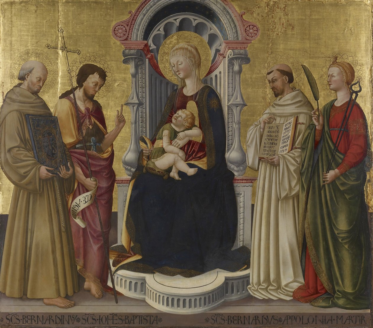 Virgin and Child Enthroned with Four Saints, c.1450 by Neri di Bicci