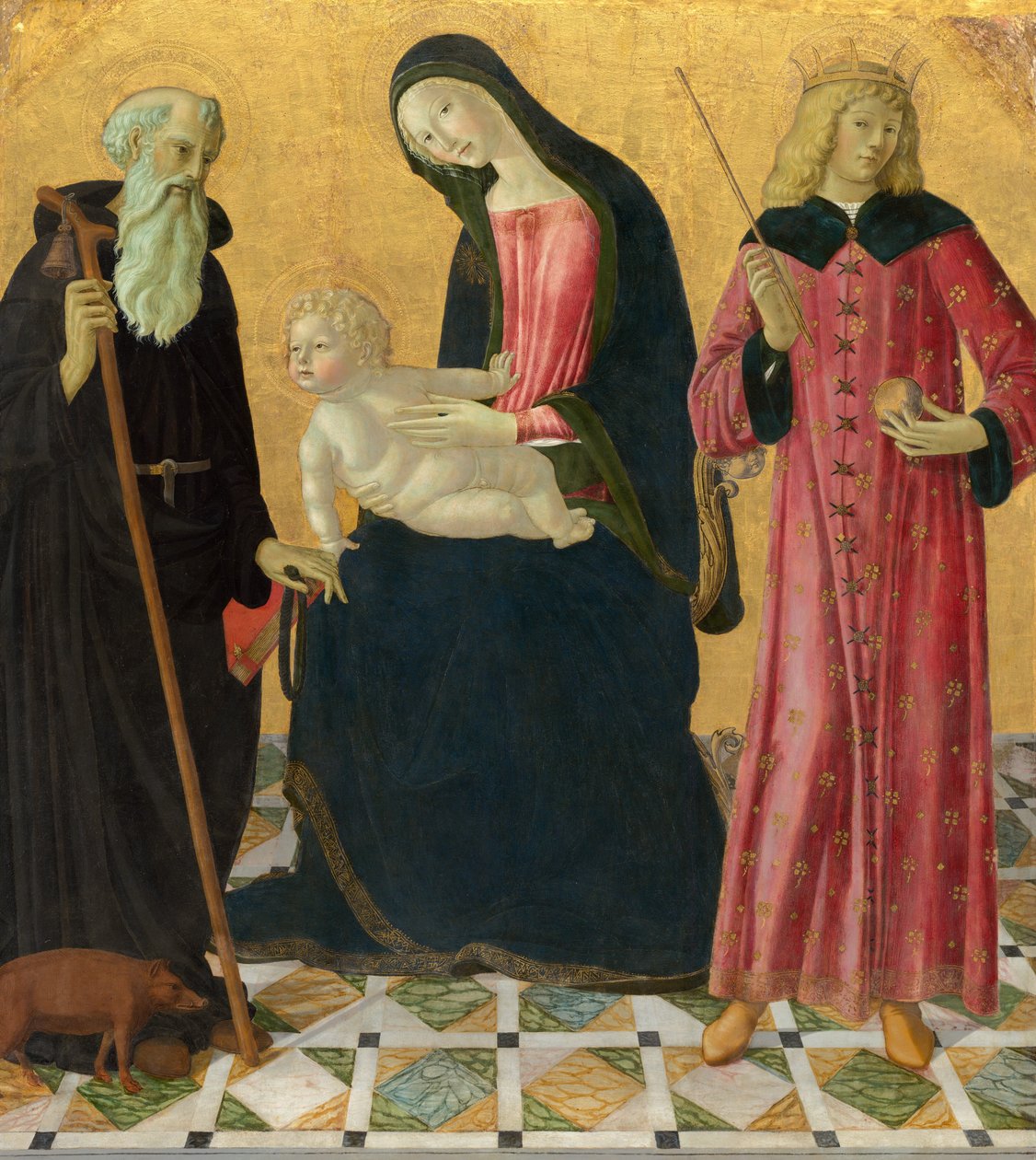 Madonna and Child with Saint Anthony Abbot and Saint Sigismund by Neroccio di (1447-1500) Landi
