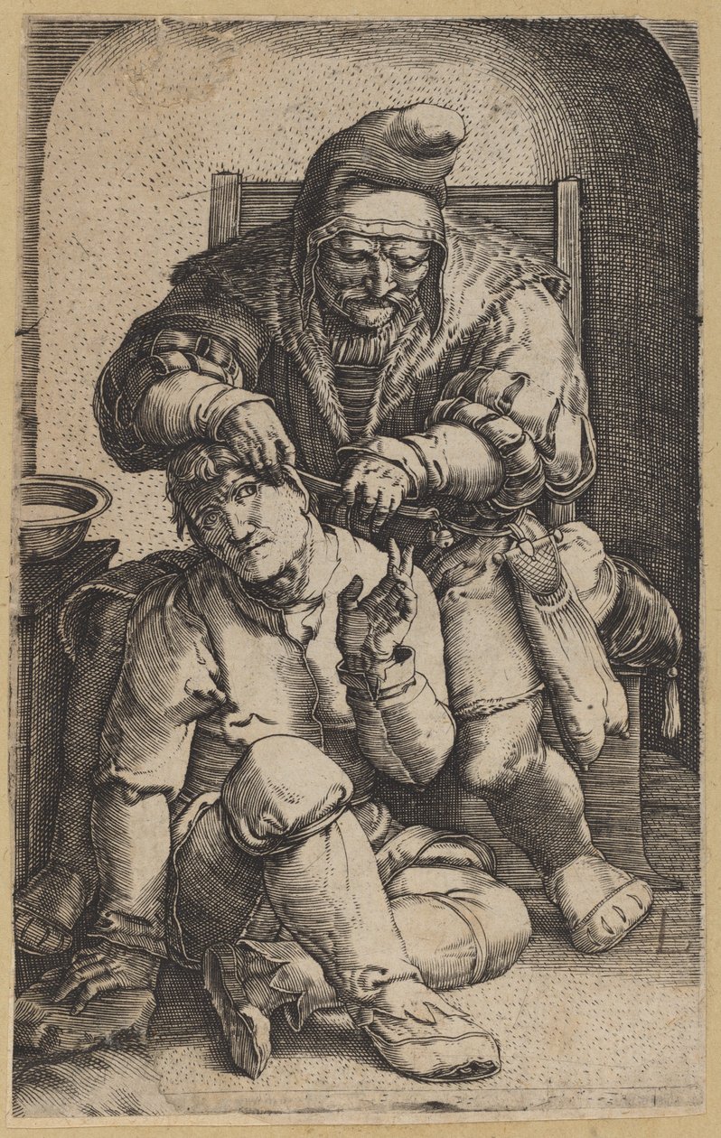 The Surgeon (reverse copy) by Netherlandish 16th Century, after Lucas van Leyden