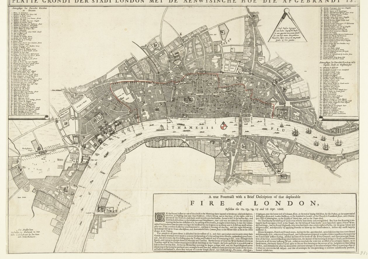 A True Portrait with a Brief Description of the Deplorable Fire of London, Befallen the 12th by Netherlandish School
