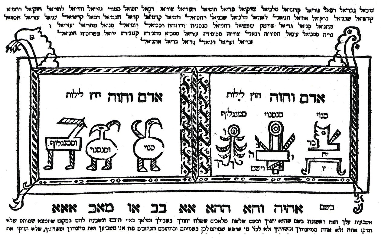 Kabbalistic Amulet Used to Protect the Mother During Childbirth, Illustration from 