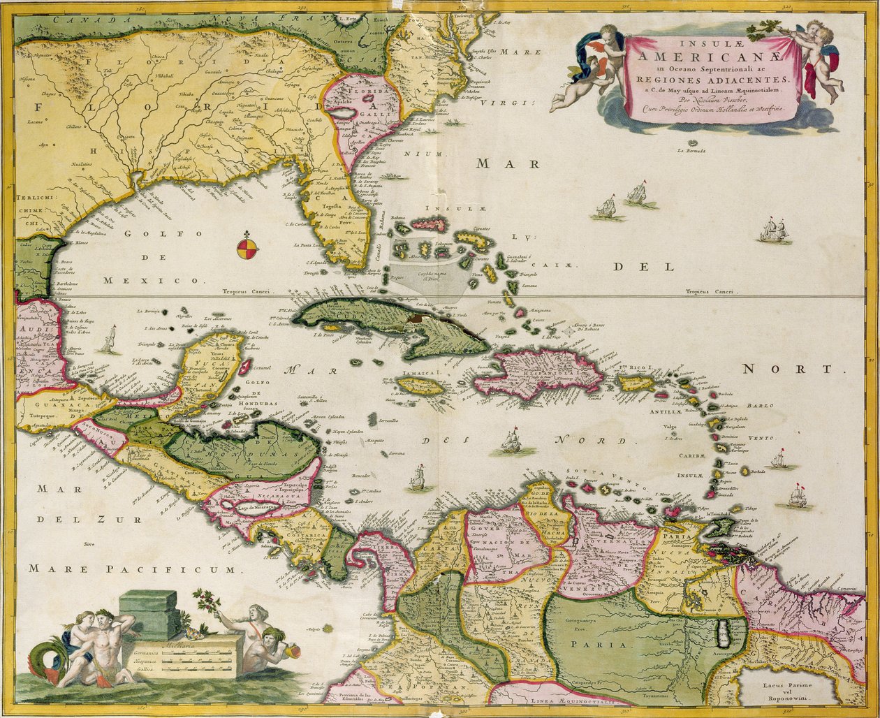 Map of Central America by Netherlandish School