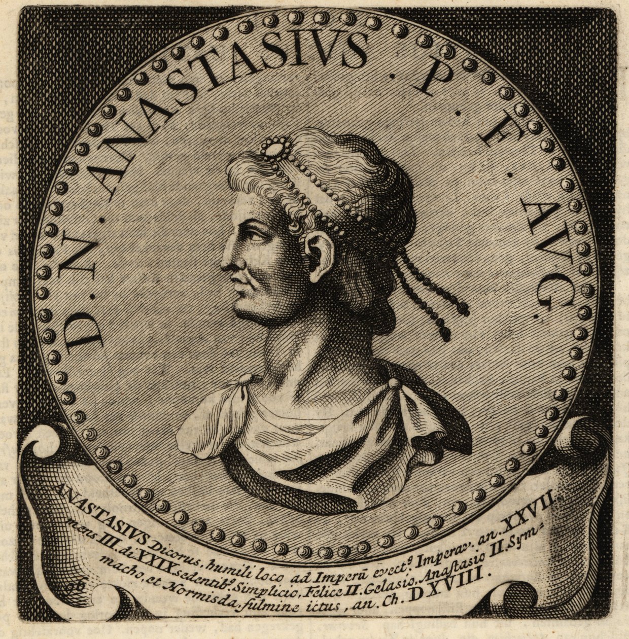 Portrait of Roman Emperor Anastasius I by Netherlandish School