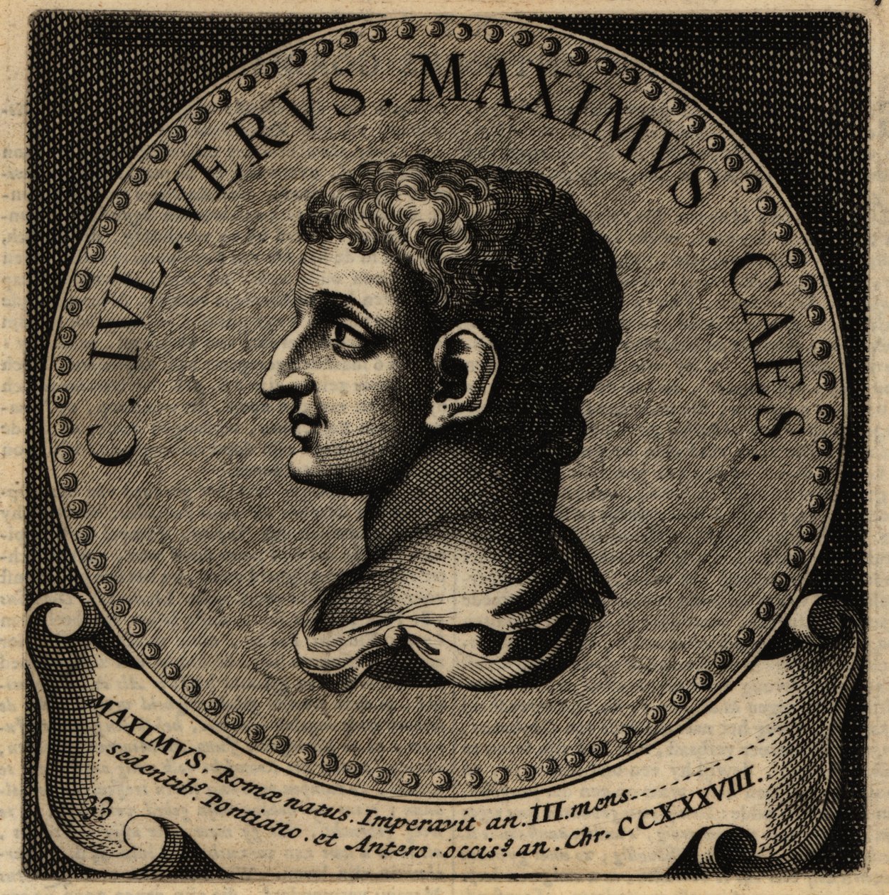 Portrait of Roman Emperor Gaius Iulius Verus Maximus by Netherlandish School