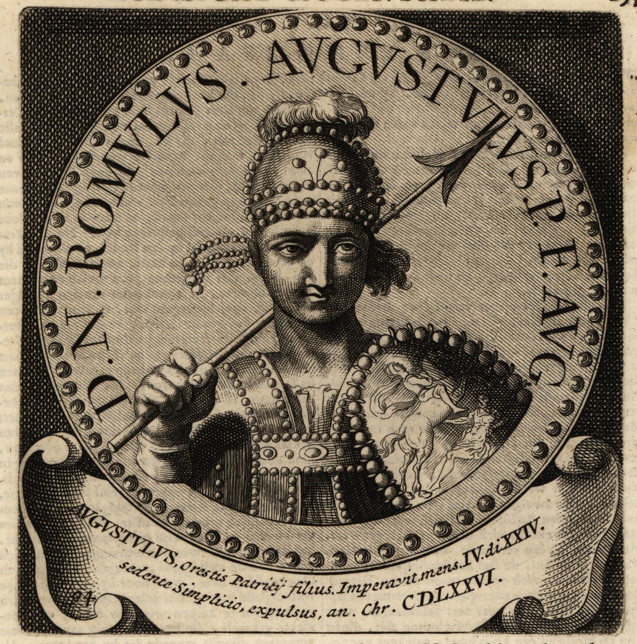 Portrait of Roman Emperor Romulus Augustulus by Netherlandish School