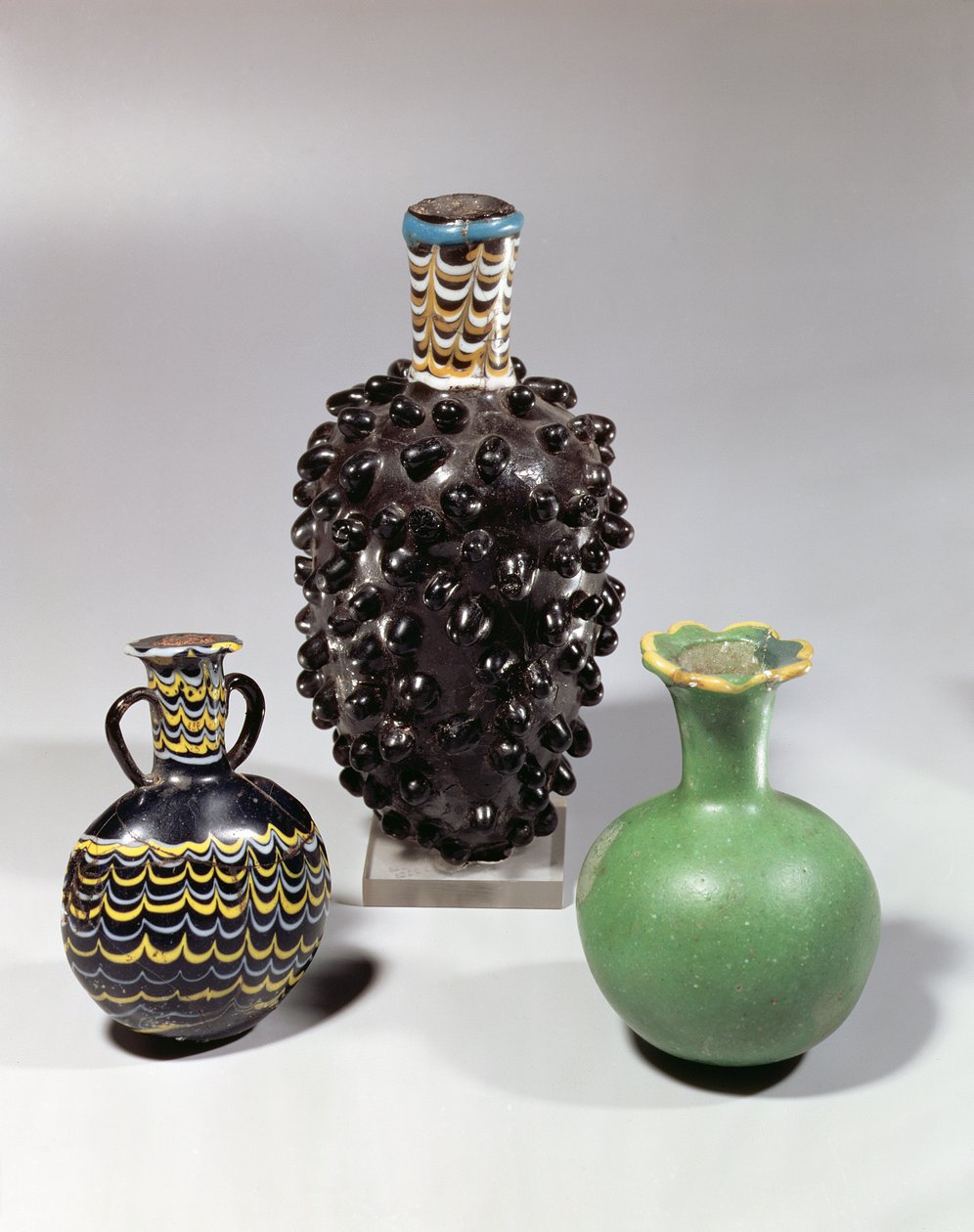 Egyptian Vases: Bunch of Grapes, Pomegranate and Wave Motif by New Kingdom Egyptian
