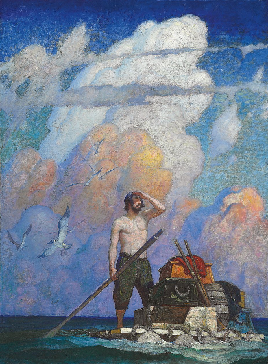 For a Mile, or Thereabouts, My Raft Went Very Well by Newell Convers Wyeth