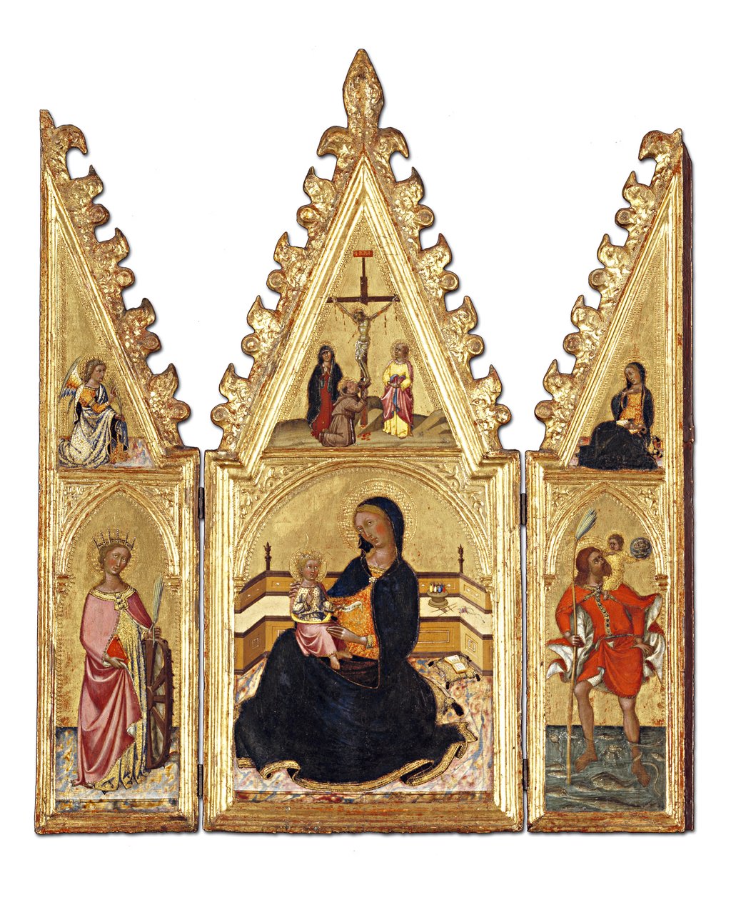 The Madonna of the Humility with St. Catherine of Alexandria, St. Christopher, the Annunciation and the Crucifixion by Niccolo di Buonaccorso