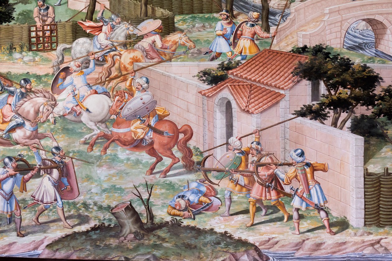 (Detail) of Fresco in the Hall of Battles of the 1431 Battle of La Higueruela by Niccolo (and workshop) Granello