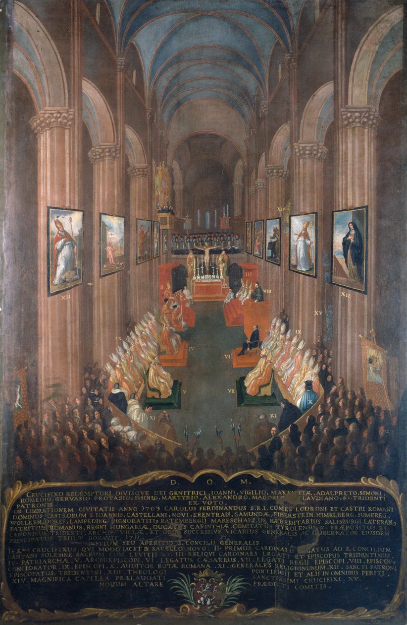 Opening Session of the Council of Trent in 1545 (detail) by Niccolo Dorigati