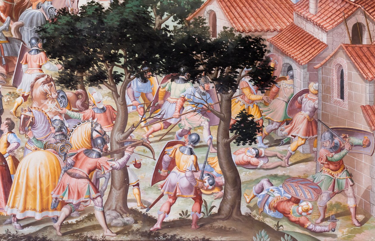 Detail of Fresco in the Hall of Battles of the 1431 Battle of La Higueruela by Niccolo Granello