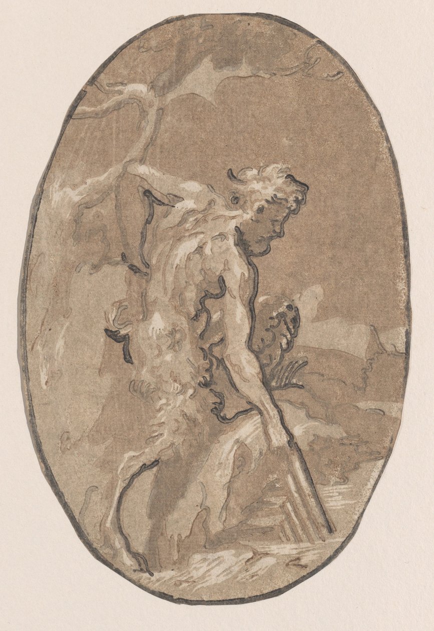 Marsyas drawing the Syrinx from the river, ca. 1540-50 by Niccolo Vicentino