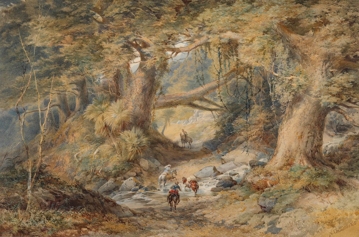 Crossing the Teremakau River by Nicholas Chevalier
