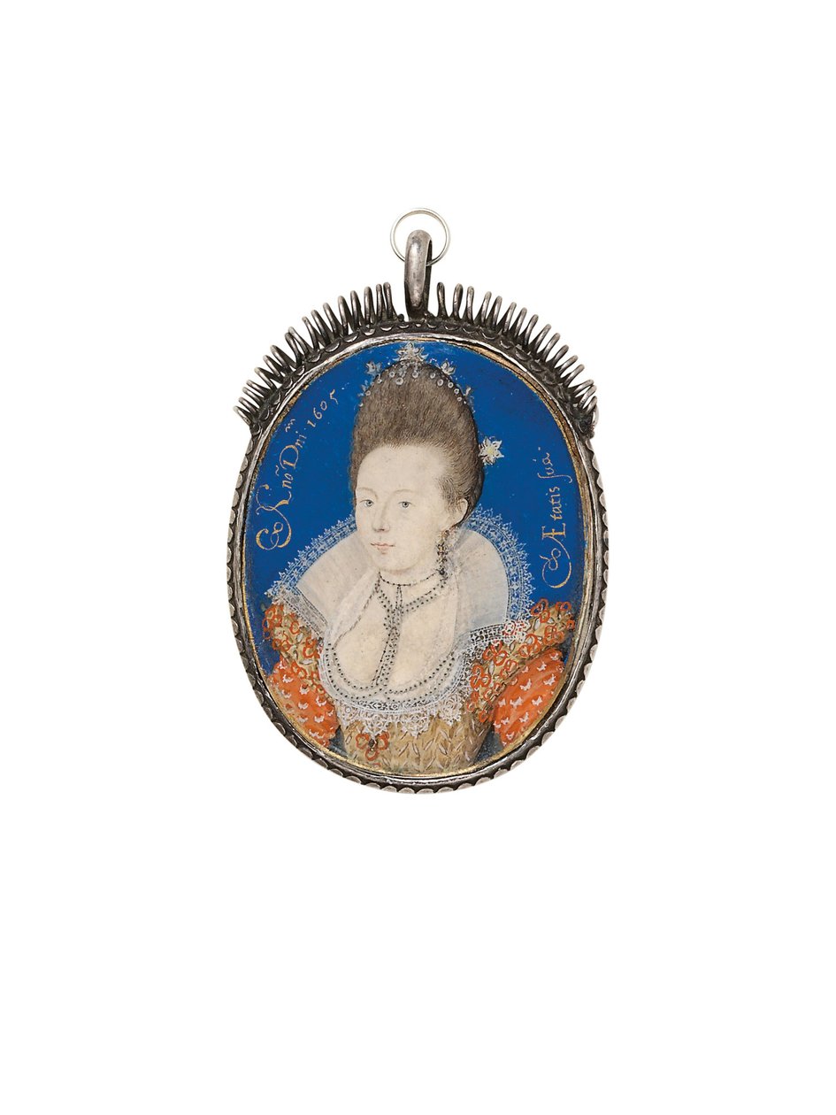 A Lady in Gold Dress with High Standing Ruff by Nicholas Hilliard
