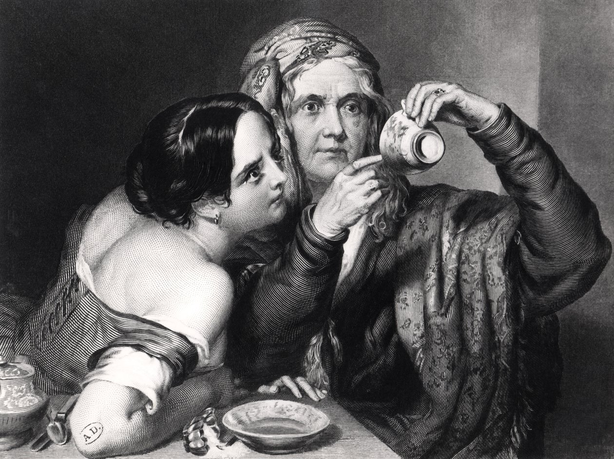 Predicting the Future from Reading Coffee Grounds, Engraved by Charles William Sharpe by Nicholas Joseph Crowley