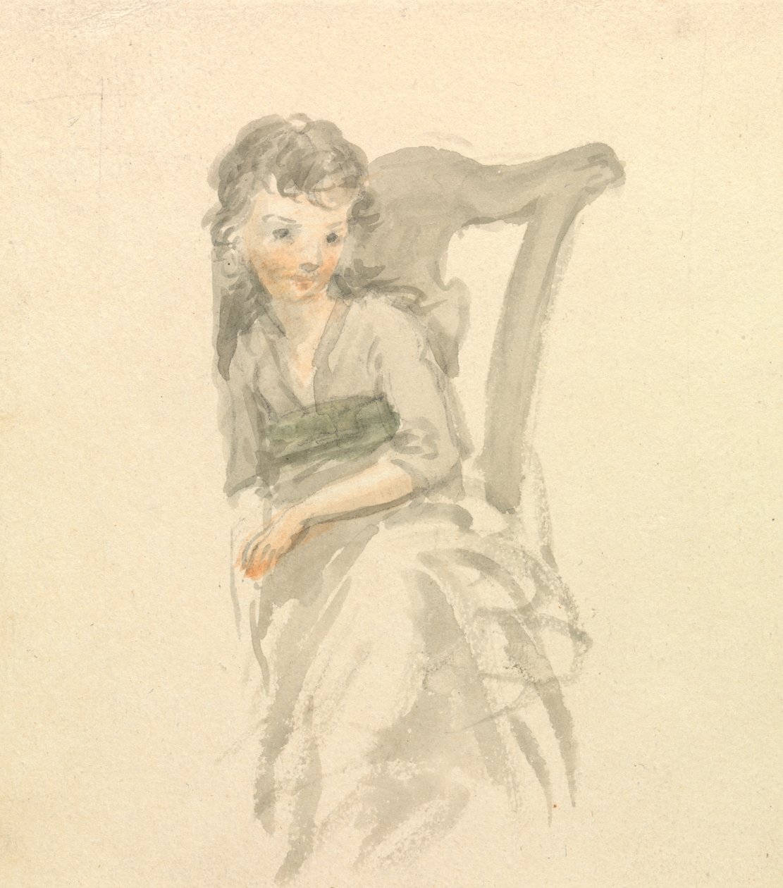 Study of a Girl Seated on a Chair by Nicholas Pocock
