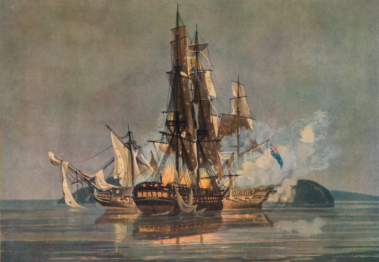 The Last Franco-British Frigate Action by Nicholas Pocock