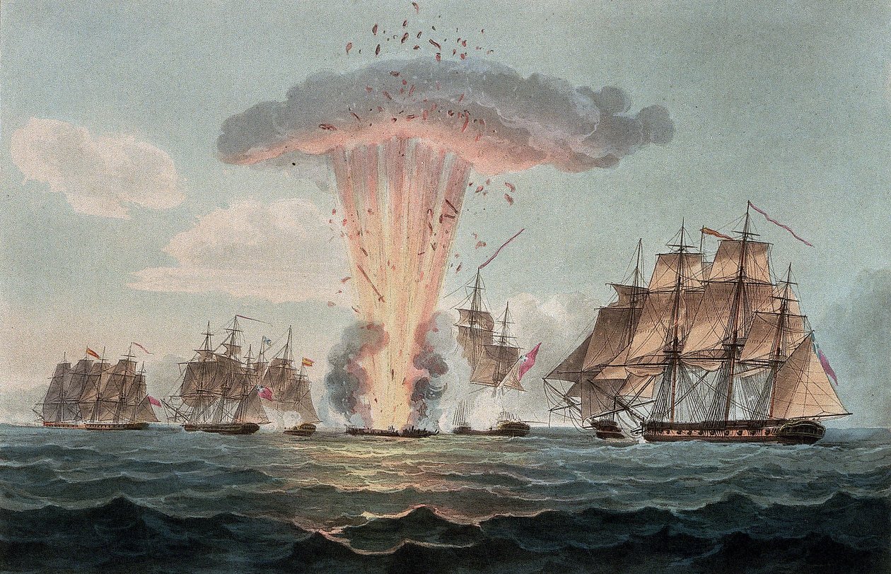 The Capture and Destruction of Four Frigates from the Spanish Treasure, off the Coast of Cadiz, on October 5 by Nicholas Pocock