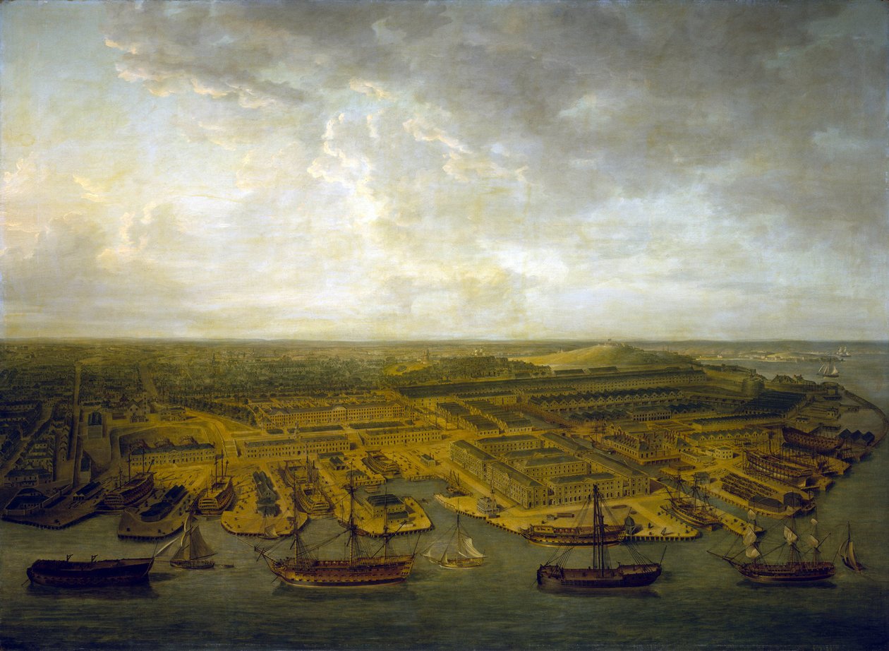 The docks and docks of Plymouth by Nicholas Pocock