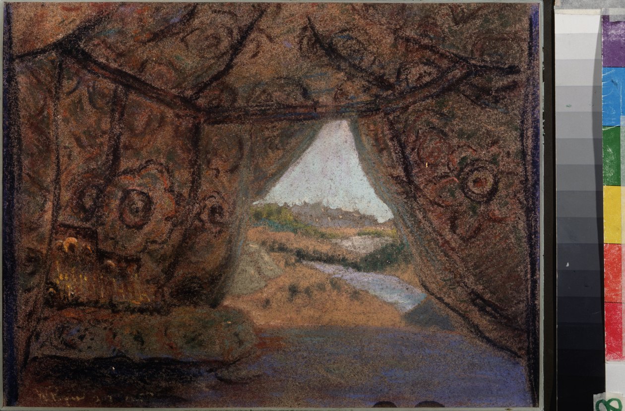 Stage Design for the Opera The Pskov Maiden by N. Rimsky-Korsakov by Nicholas Roerich