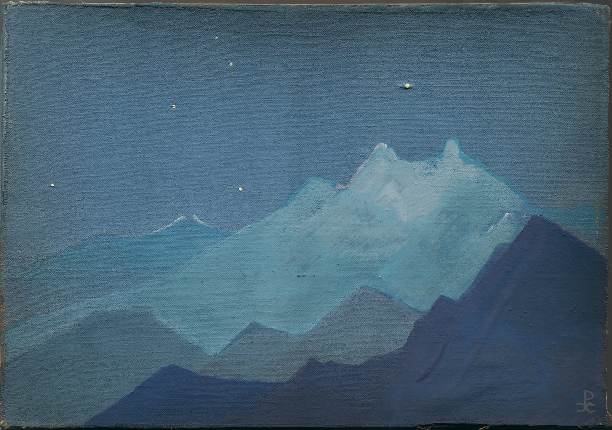 Himalayas, Moonlit Mountains, Sketch, 1933 by Nicholas Roerich