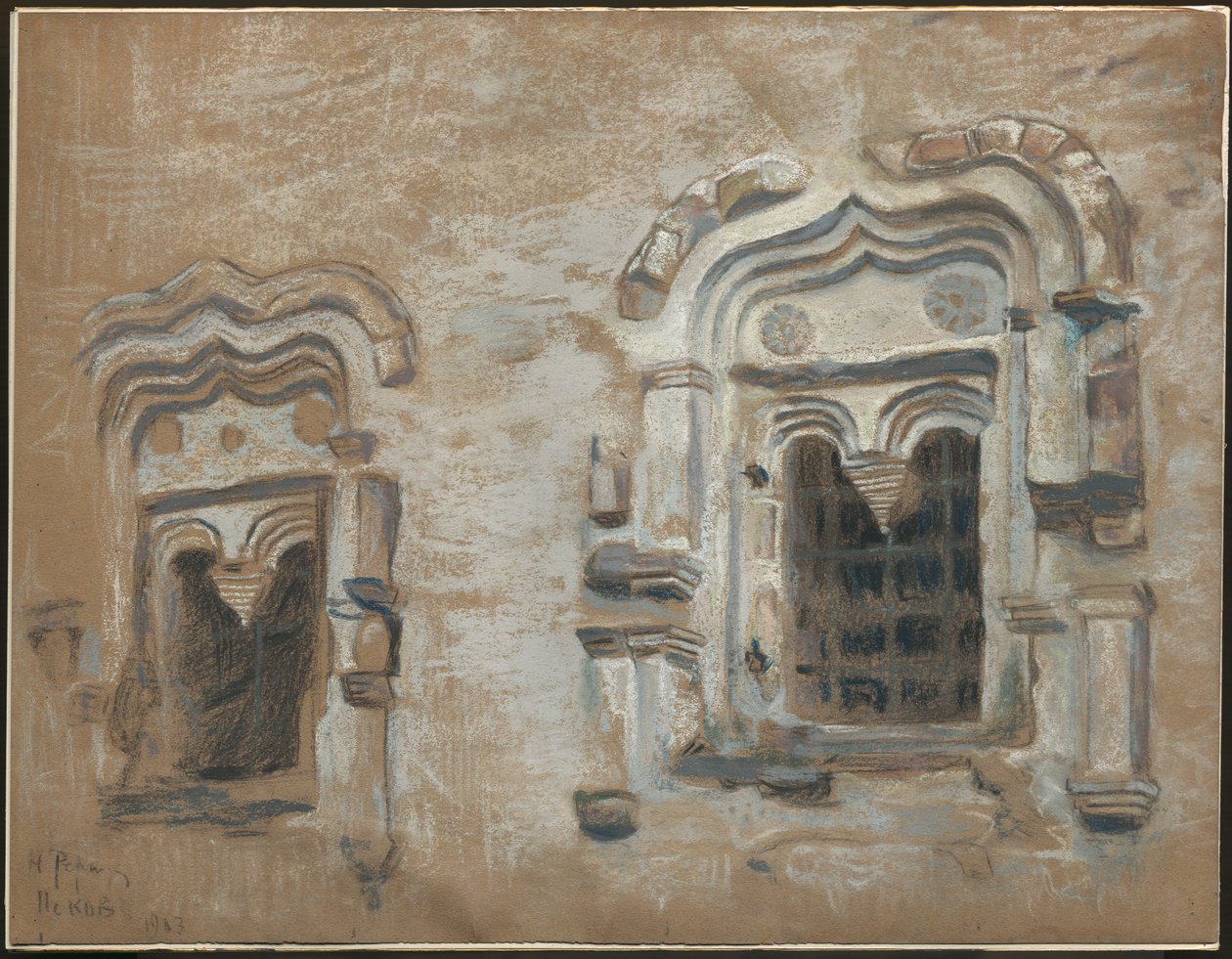 Windows of a 17th Century House, Pskov (from "Studies from journey through old Russian towns") by Nicholas Roerich