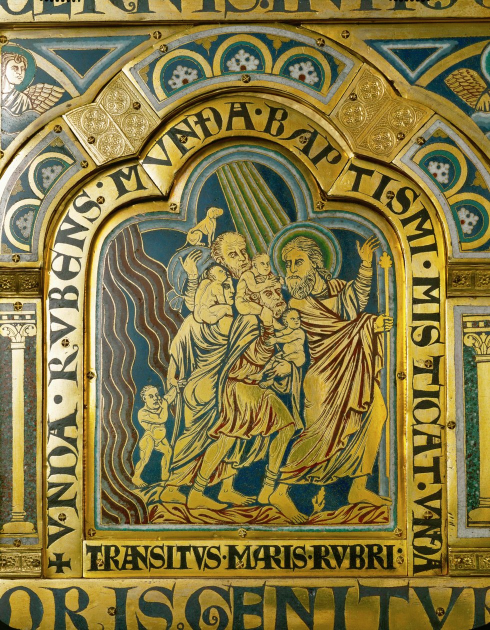 Moses guides the children of Israel through the Red Sea by Nicholas of Verdun