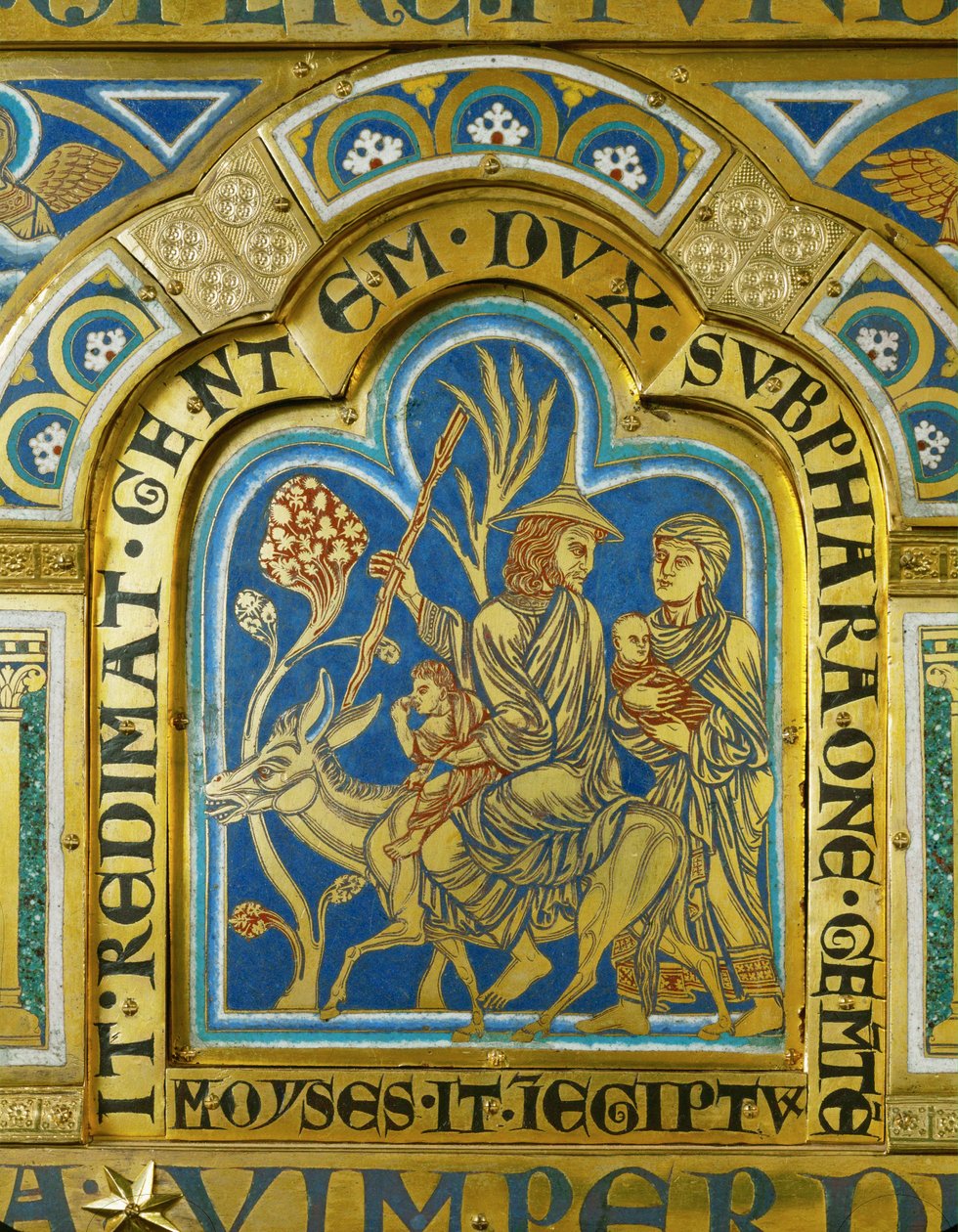 Moses Returns to Egypt with His Wife Zipporah and Two Sons by Nicholas of Verdun