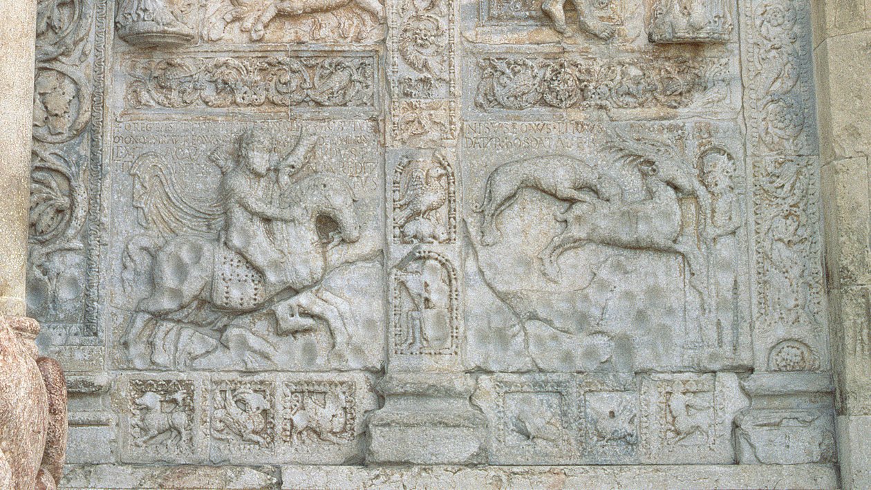 Relief Panels of Subjects from the Book of Genesis, Romanesque, c.1120-38 (detail) by Nicholaus