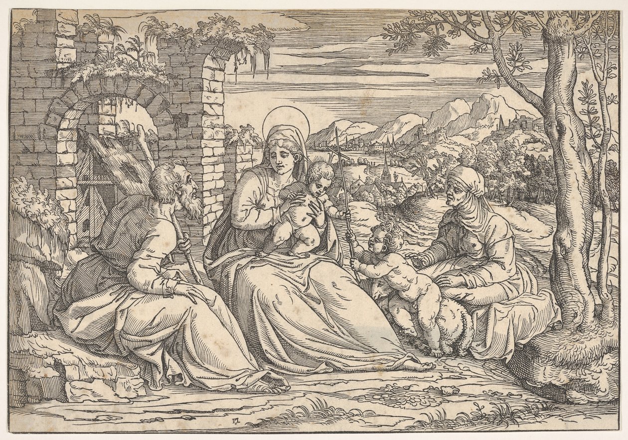 The Holy Family with Saints Elizabeth and John by Nicolò Boldrini