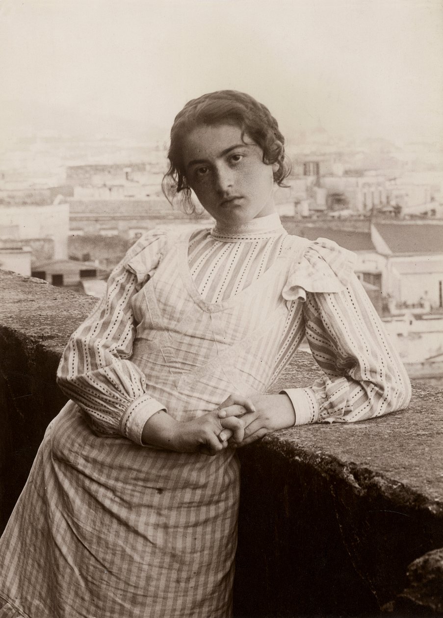 Young Woman on a Terrace, Naples by Nicola Biondi