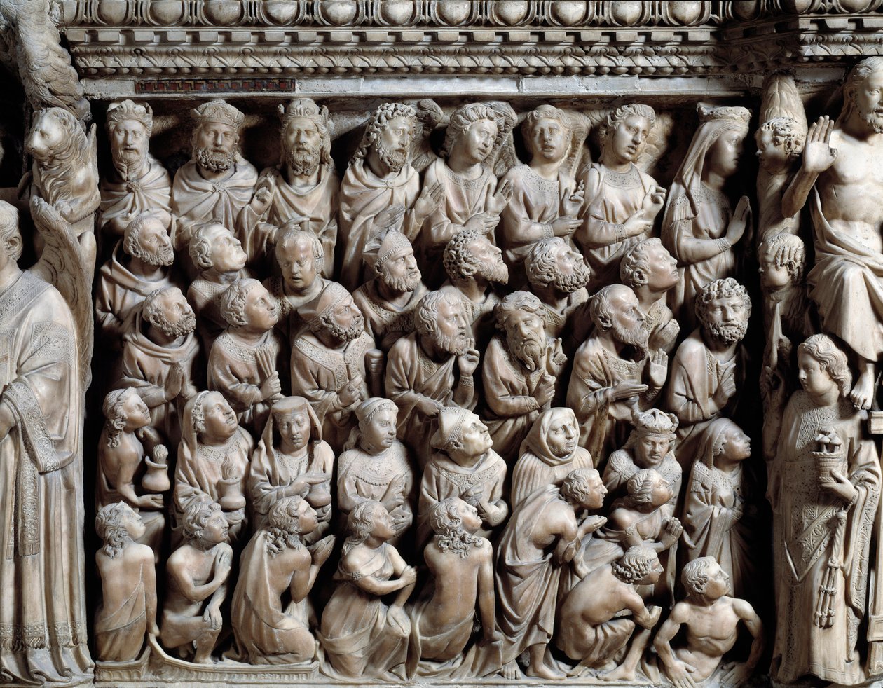 Last Judgment, the Elect (detail) by Nicola Pisano