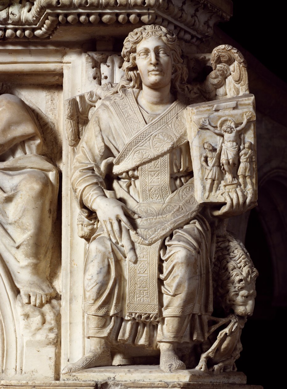 St John Baptist, corner statue from pulpit, Baptistery of St John by Nicola Pisano