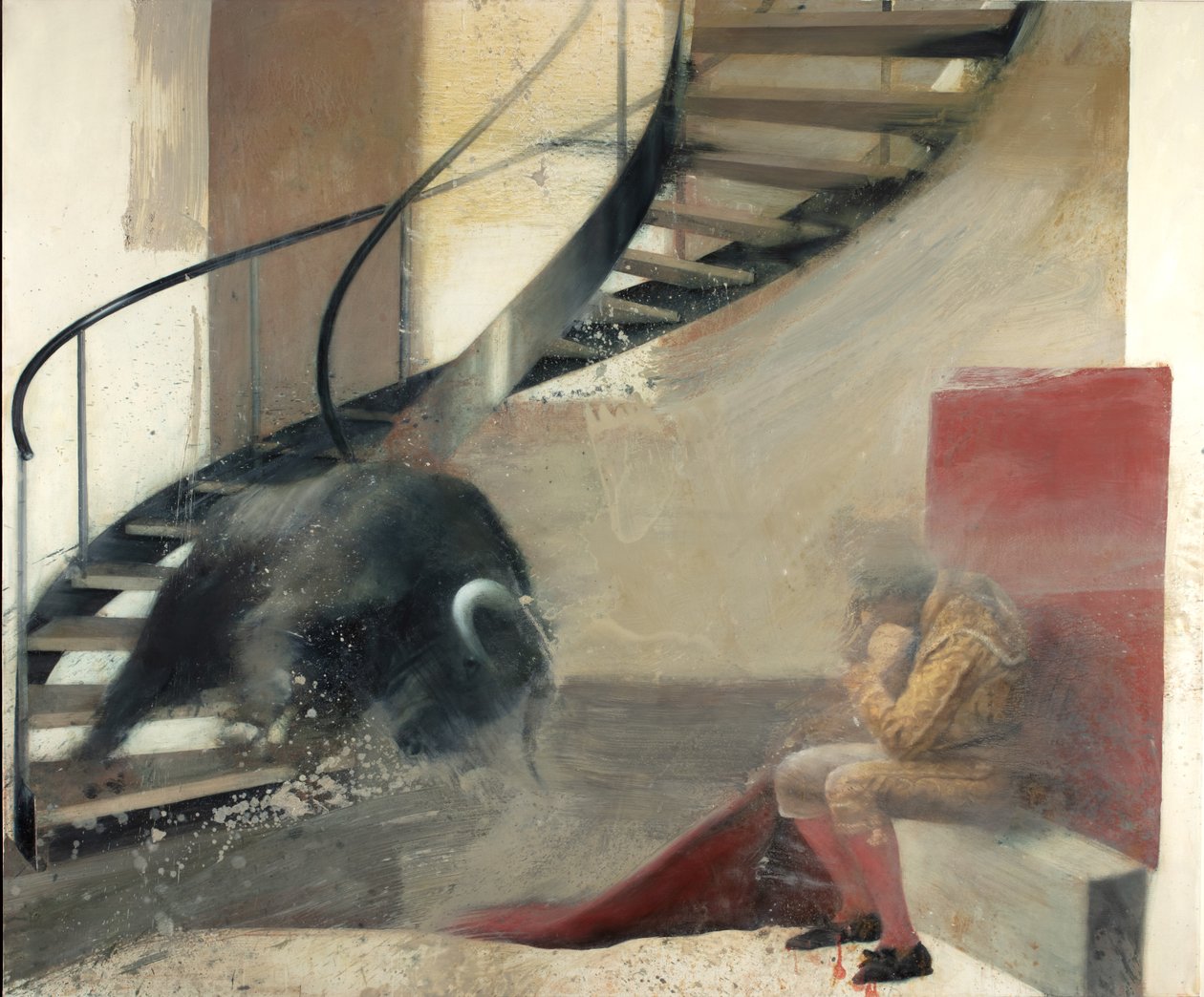 Stair bull with bullfighter I by Nicola Pucci