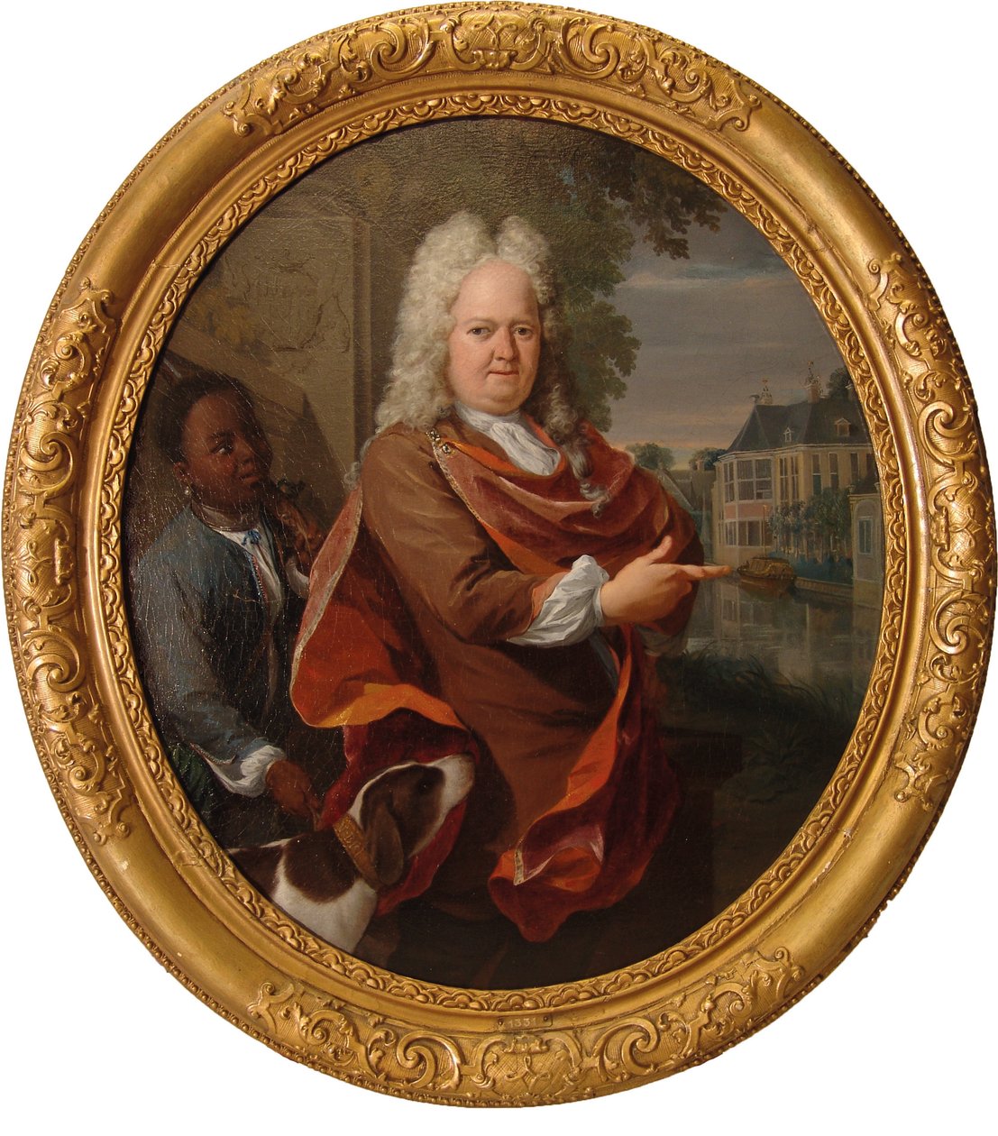 Francois van Bredehoff Flanked by His Servant Tabo Jansz by Nicolaas Verkolje