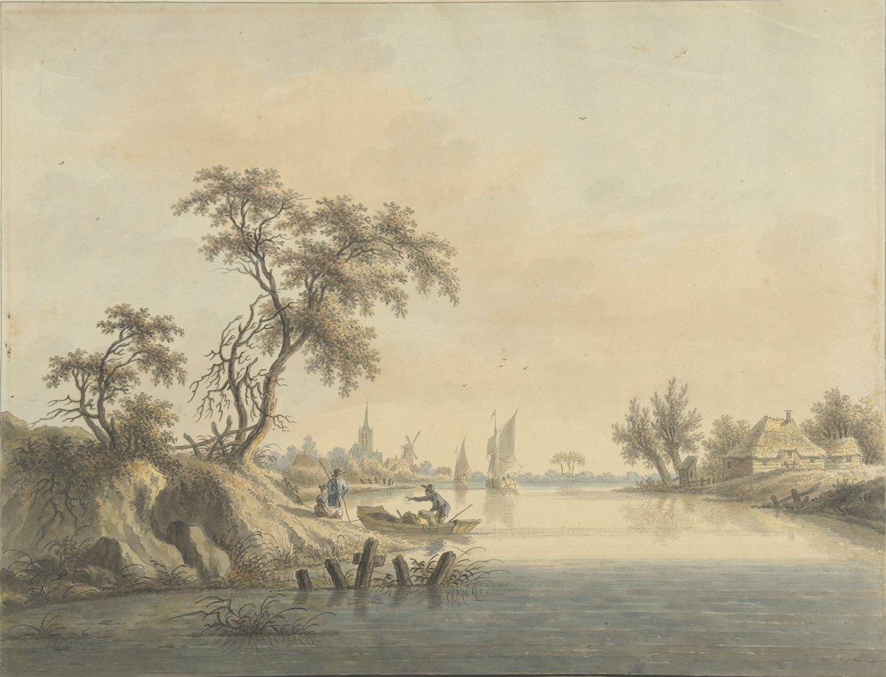 View of the Village of Elst on the Maas by Nicolaas Wicart