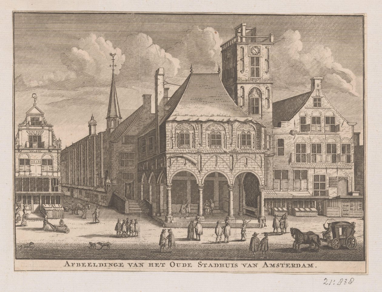 View of the Old Town Hall in Amsterdam by Nicolaas ten Hoorn