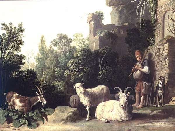 Goatherd playing the bagpipes by Nicolaes Cornelisz c.1592-1655 Moeyaert