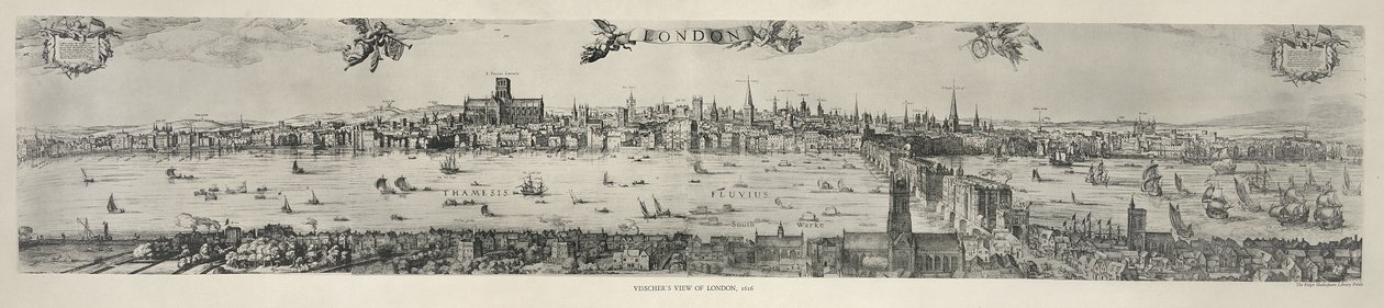 Panorama of London, 1616 by Nicolaes Jansz Visscher