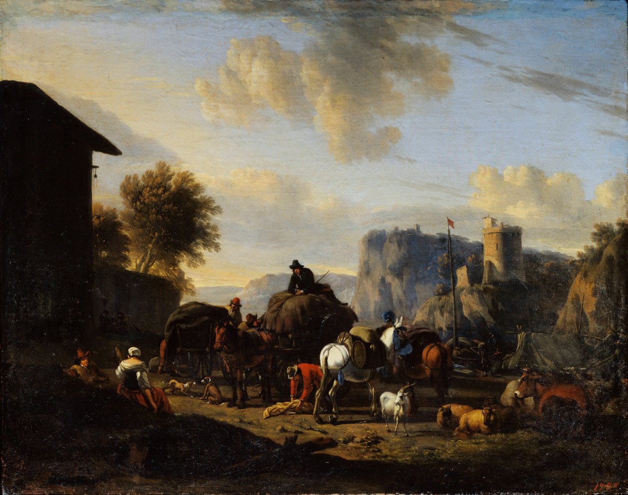 The Rest of the Convoy (17th century) by Nicolaes Pietersz. Berchem