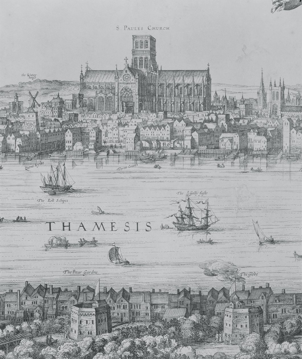 Panorama of London and the Thames (detail) by Nicolaes Jansz Visscher