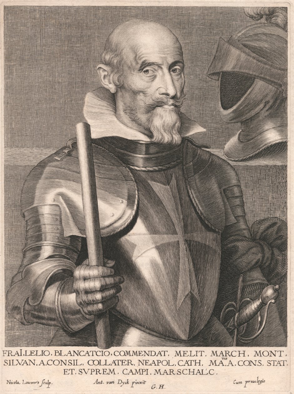 Frai.Lelio. Blancatcio. Commendat, Melit. March. Mont. Silvan. a.Consil. Collater. Neapol. Cath. Matis. a. Cons. Stat. et. Suprem. Campi. Arcschalc. by Nicolaes Lauwers