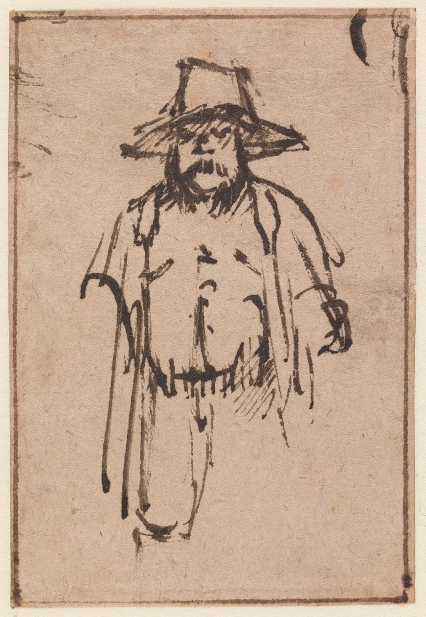 A Standing Man with a Wide-Brimmed Hat by Nicolaes Maes