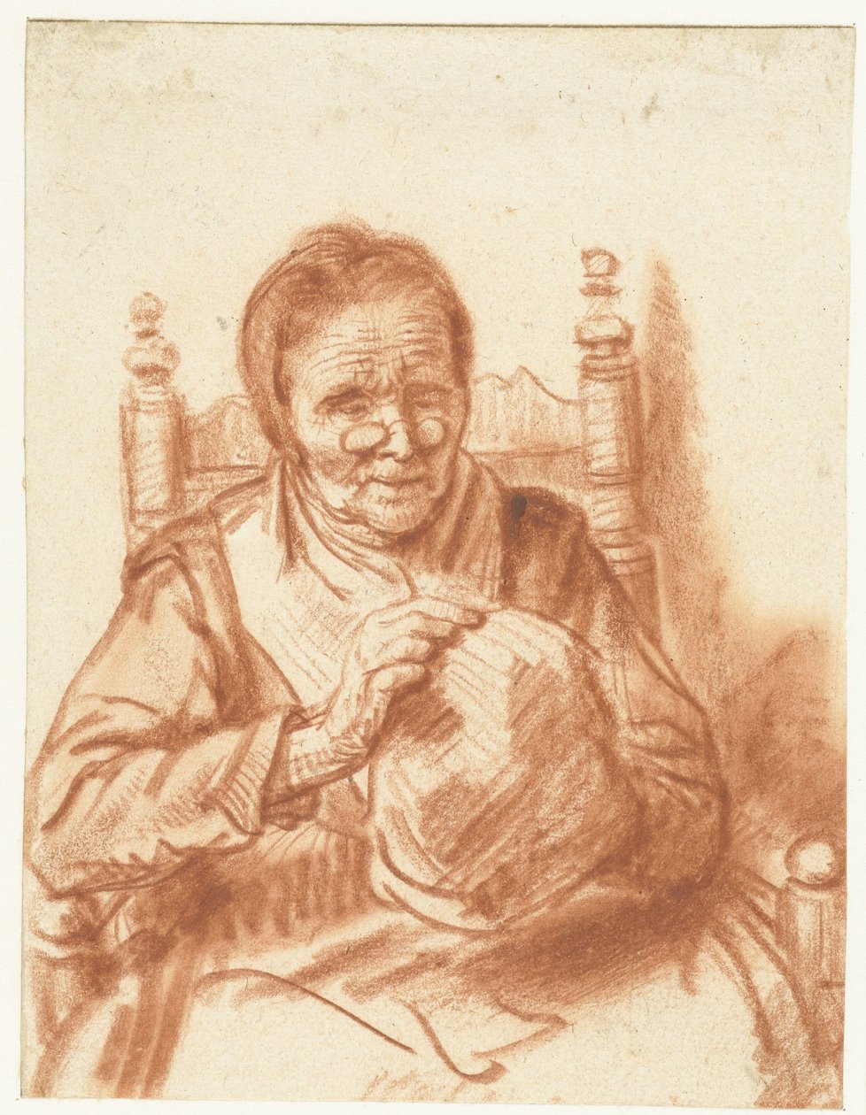 Old Woman with a Cap by Nicolaes Maes