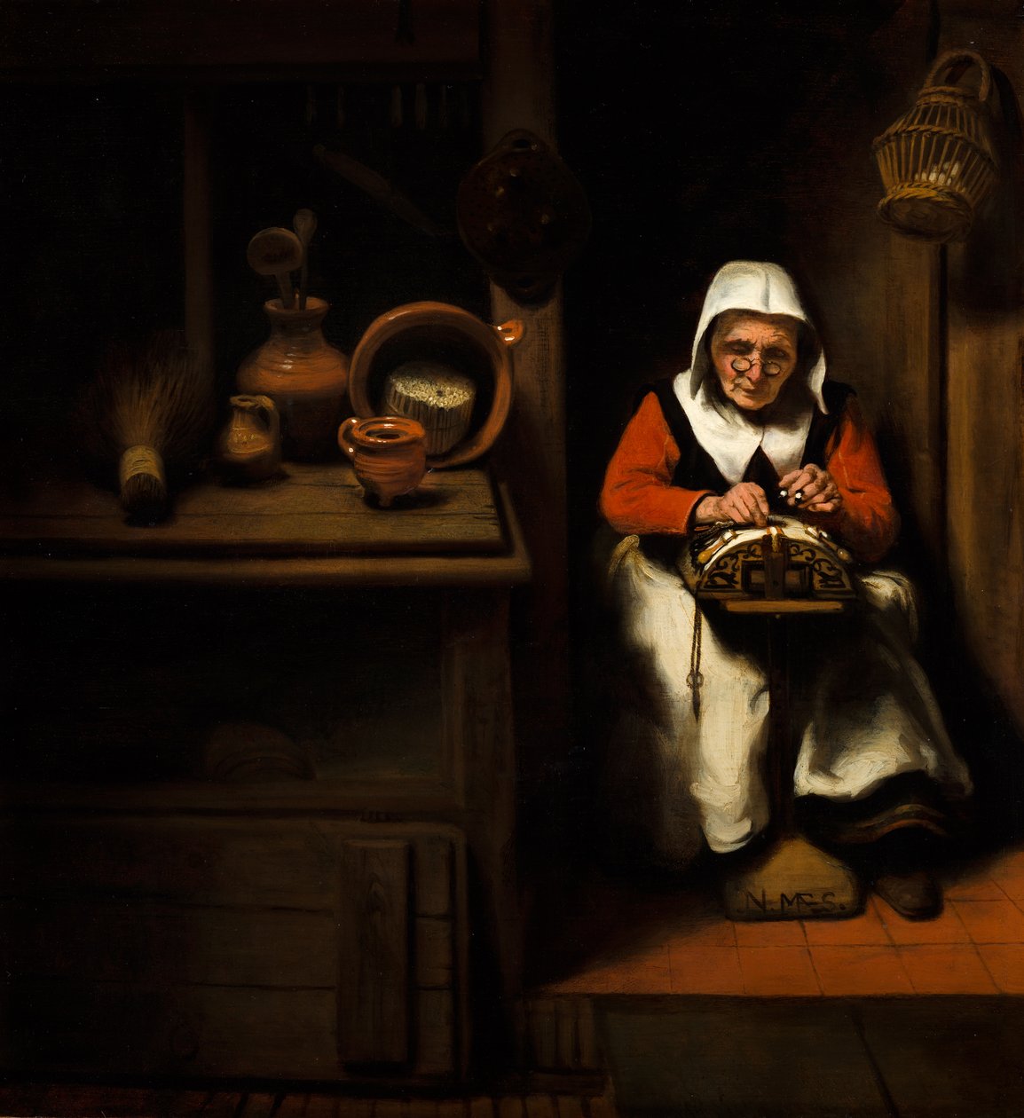 The Old Lacemaker by Nicolaes Maes