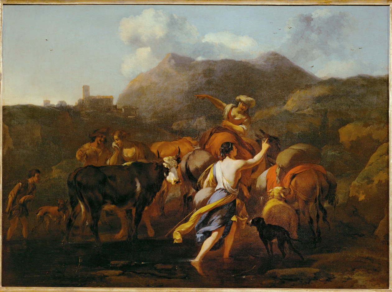 Cowherds and Herd by Nicolaes Pietersz. Berchem