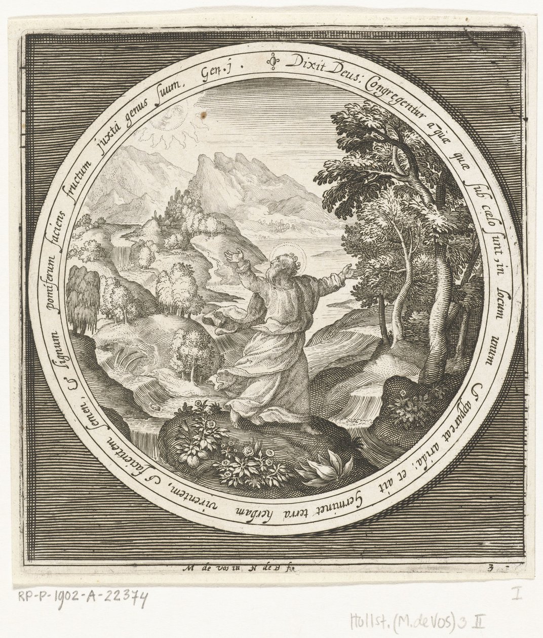 Third Day of Creation: God Creates Land and Seed-Bearing Plants and Trees with Fruit Bearing Seeds (From Creation to Expulsion from Paradise) by Nicolaes de Bruyn