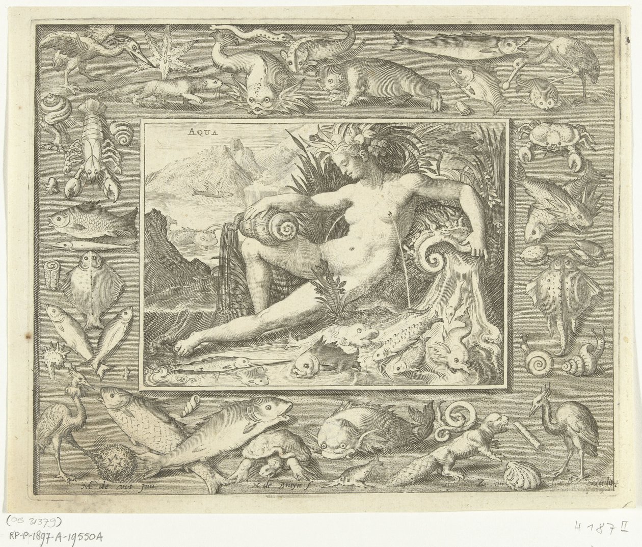 Element Water as Woman by Spring with Fish (Aqua) (The Four Elements) by Nicolaes de Bruyn