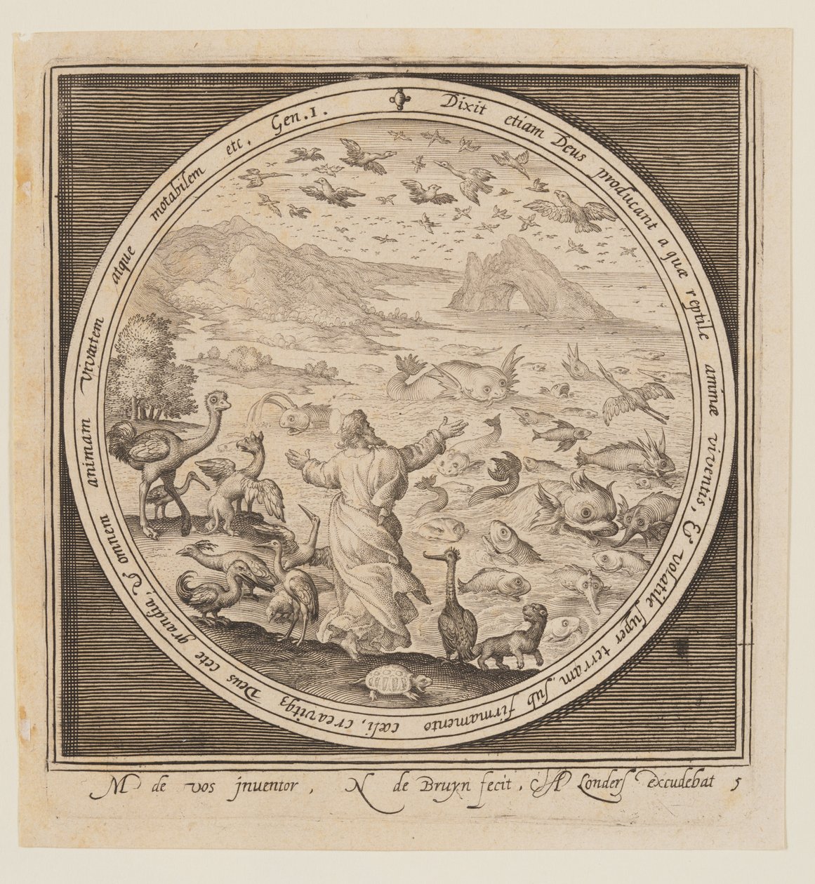 Fifth Day: The Creation of Birds and Fish, from The Creation to the Expulsion from Paradise by Nicolaes de Bruyn