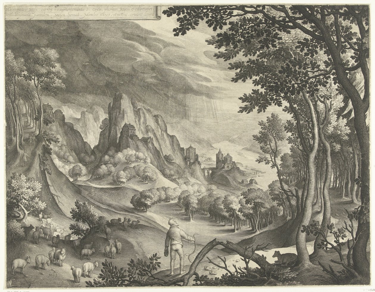 Moses Addressed by God on Mount Horeb by Nicolaes de Bruyn